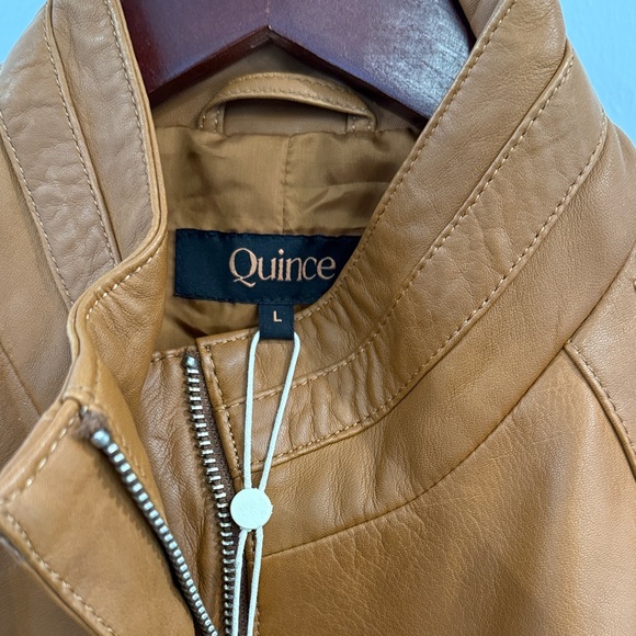 Quince Women's Stand Collar Leather Jacket - Picture 2 of 12